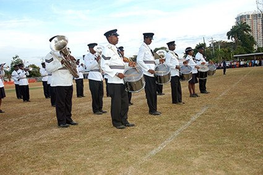 The Trinidad and Tobago Police Band performing on parade